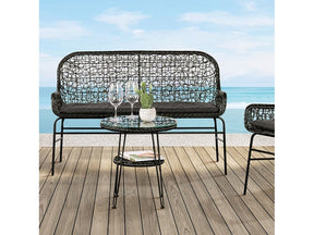Zalika Black Outdoor Bench - Ornate Home