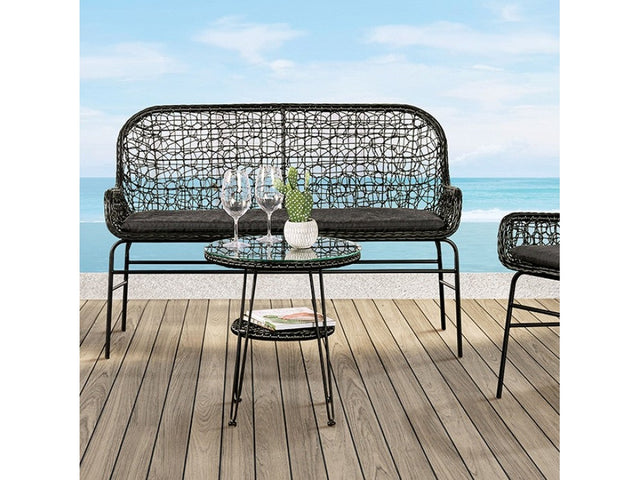 Zalika Black Outdoor Bench - Ornate Home