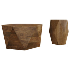 Zalika Natural 2-piece Solid Wood Coffee and End Table Set - Ornate Home