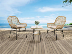 Zalika Natural 3 Piece Patio Set - Ornate Home