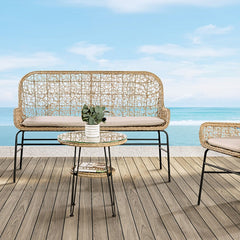 Zalika Natural 4 Piece Patio Set - Ornate Home