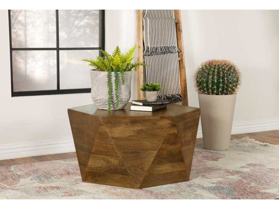 Zalika Natural Hexagonal Coffee Table - Ornate Home