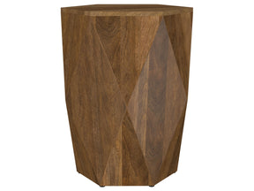 Zalika Natural Hexagonal Solid Mango Wood End Table - Ornate Home