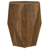Zalika Natural Hexagonal Solid Mango Wood End Table - Ornate Home