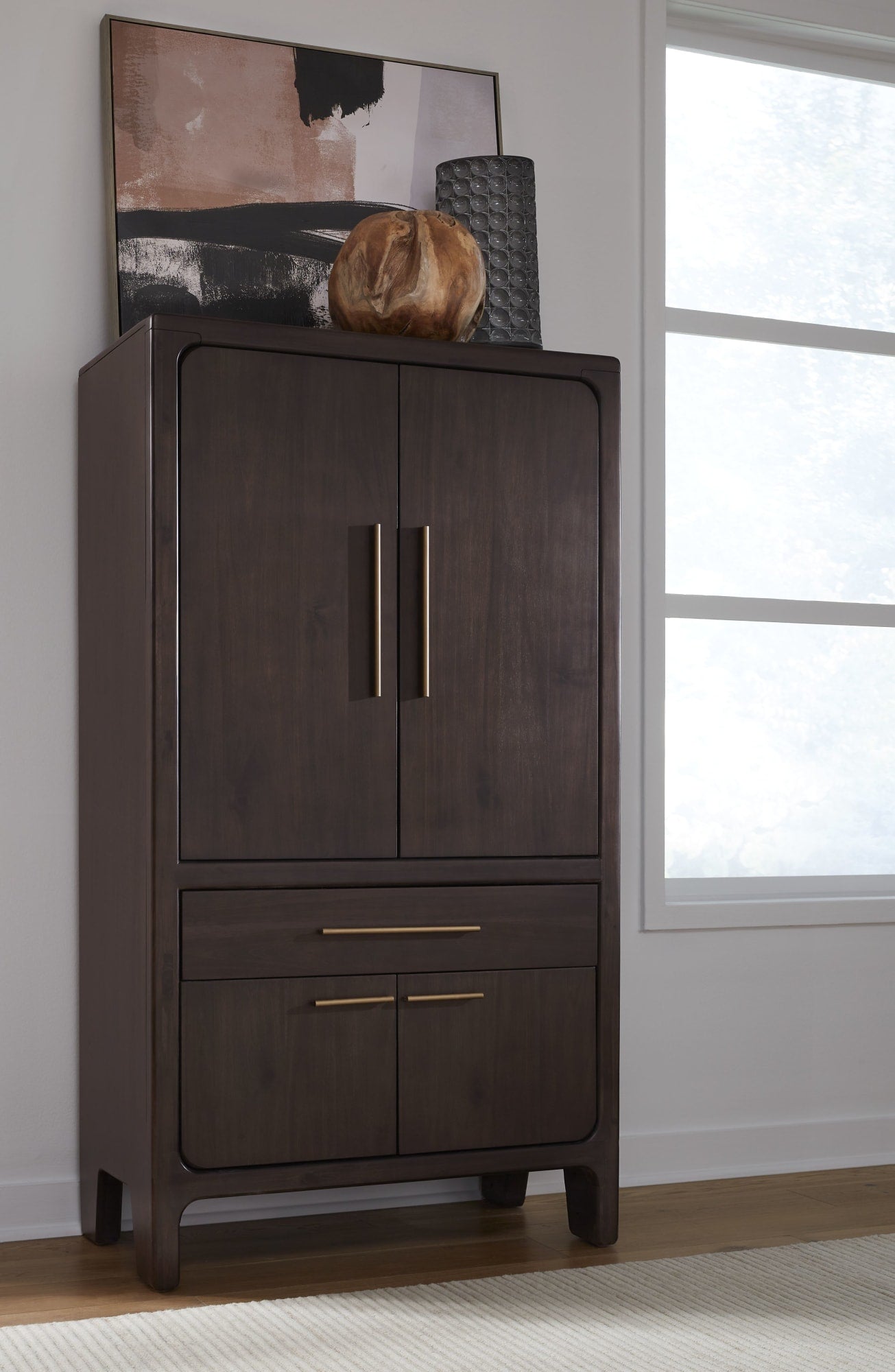 Zamba Jaguar Four Door One Drawer Acacia Bar Cabinet - Ornate Home