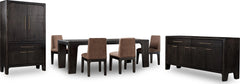Zamba Pineapple/Jaguar Chenille Upholstered Acacia Wood Dining Chair (Set of 2) - Ornate Home