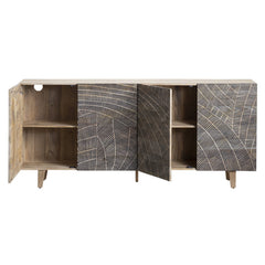 Zambia Brown Four-Door Sideboard - Ornate Home