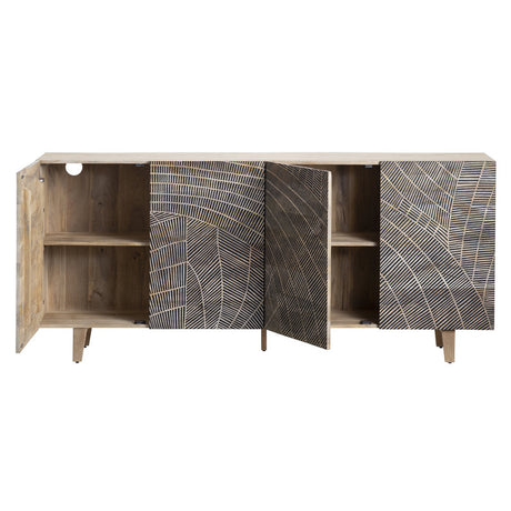 Zambia Brown Four-Door Sideboard - Ornate Home