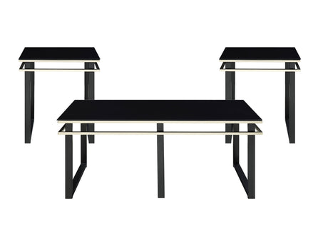 Zamir Black 3-Piece Pack Occasional Set - Ornate Home