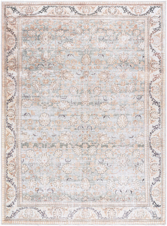 Zamir Vintage Flat Pile Washable Rug - Ornate Home