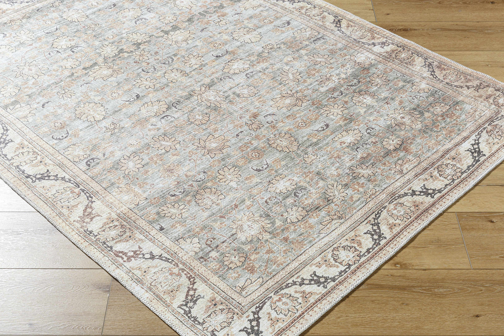 Zamir Vintage Flat Pile Washable Rug - Ornate Home
