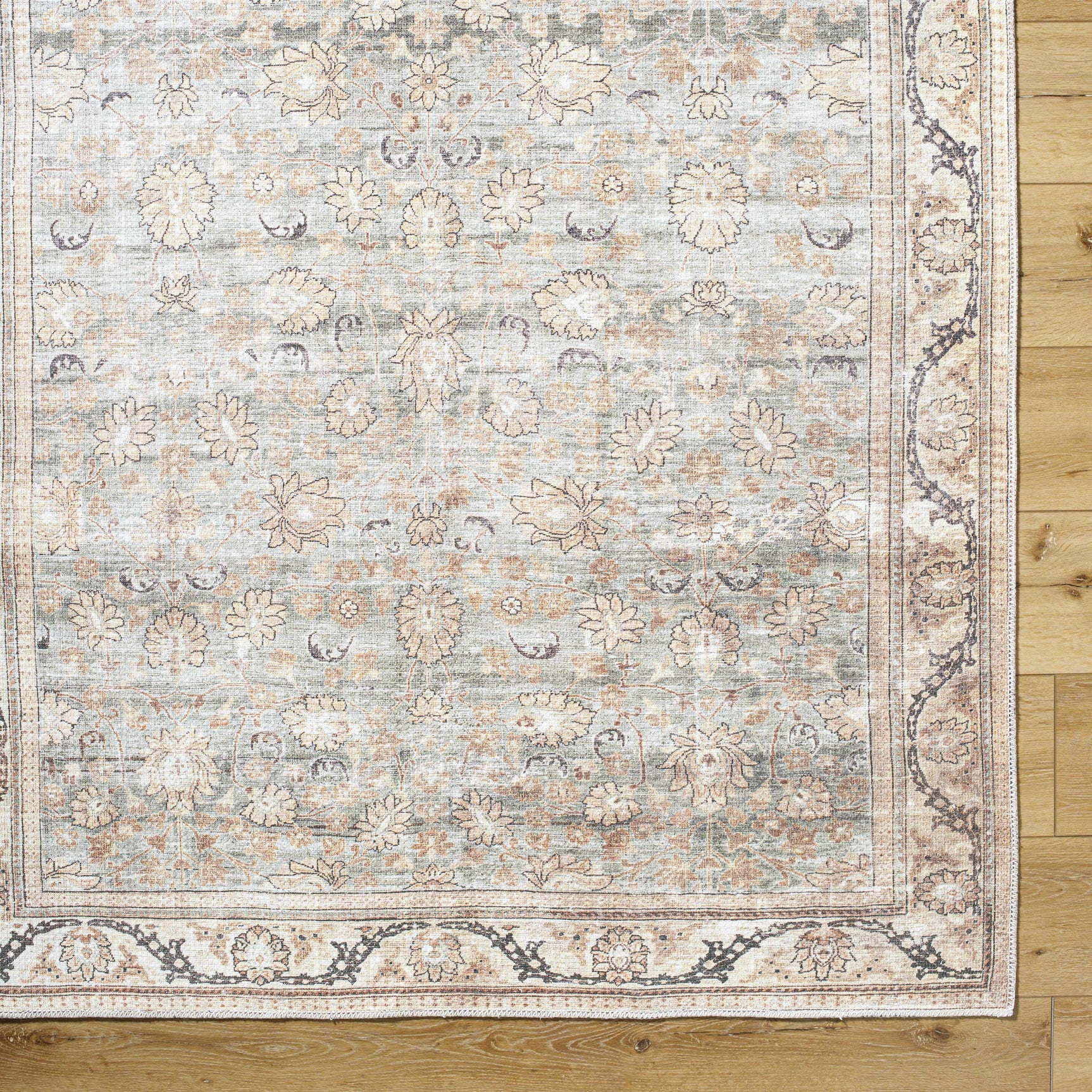 Zamir Vintage Flat Pile Washable Rug - Ornate Home