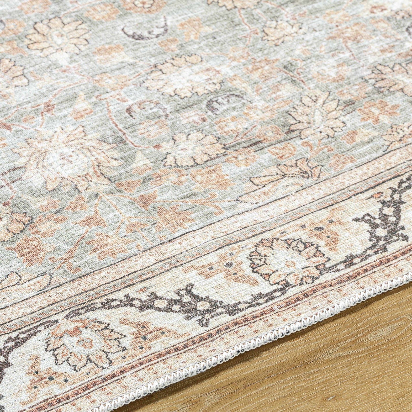 Zamir Vintage Flat Pile Washable Rug - Ornate Home