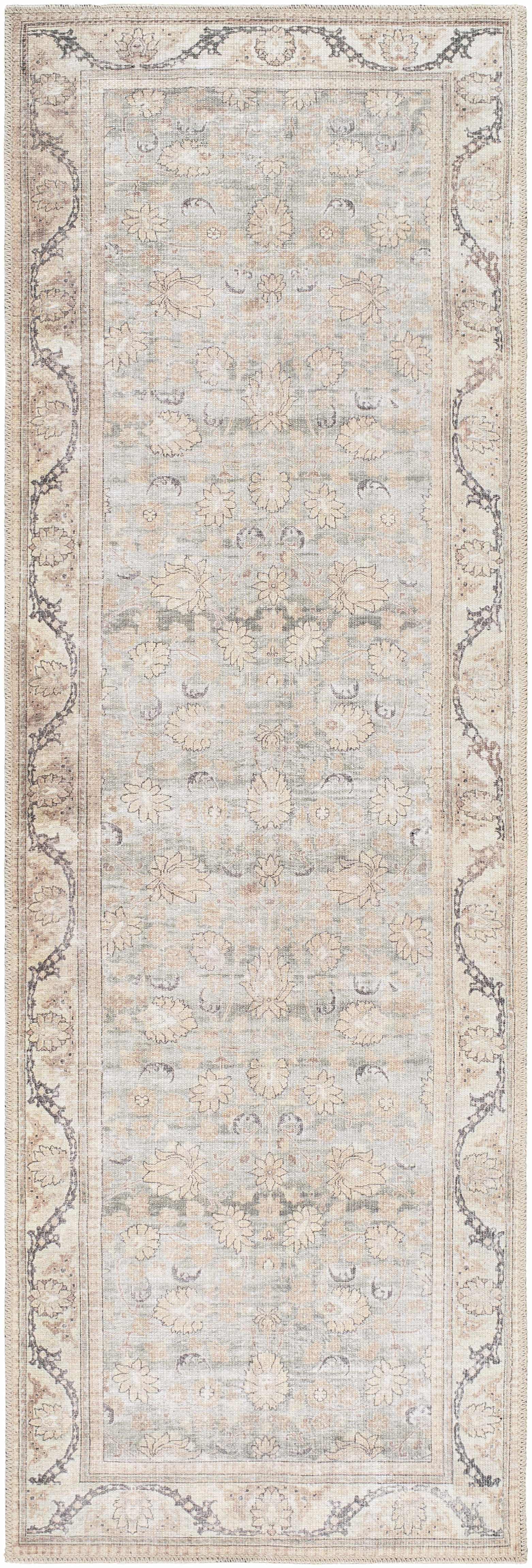 Zamir Vintage Flat Pile Washable Rug - Ornate Home