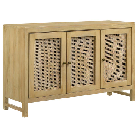 Zamora Natural 3-door Accent Cabinet - Ornate Home