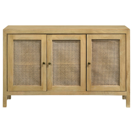 Zamora Natural 3-door Accent Cabinet - Ornate Home