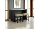 Zanaide Black/Gray/Beige 3 Pc. Counter Ht. Table Set w/ USB - Ornate Home