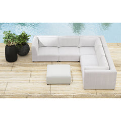 Zandara Olefin Beige 5-Piece Modular Outdoor Conversation Set with Ottoman