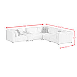 Zandara Olefin Beige 6-Piece Modular Outdoor Conversation Set - Ornate Home