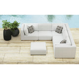 Zandara Olefin Beige Outdoor Modular Armless Chair - Ornate Home