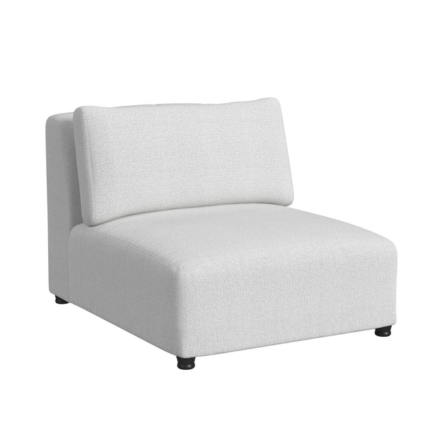 Zandara Olefin Beige Outdoor Modular Armless Chair - Ornate Home