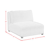 Zandara Olefin Beige Outdoor Modular Armless Chair - Ornate Home