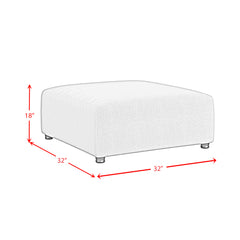 Zandara Olefin Beige Outdoor Modular Ottoman - Ornate Home