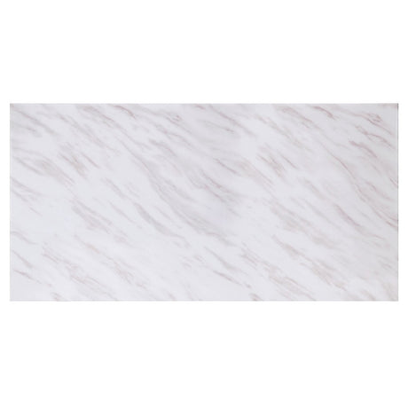 Zander Rectangular Stainless Steel Pedestal & Faux Marble Dining Table - Ornate Home