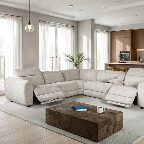 Zander Taupe Power Sectional - Ornate Home