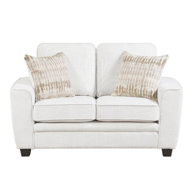 Zander White Loveseat - Ornate Home