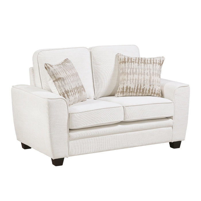 Zander White Loveseat - Ornate Home