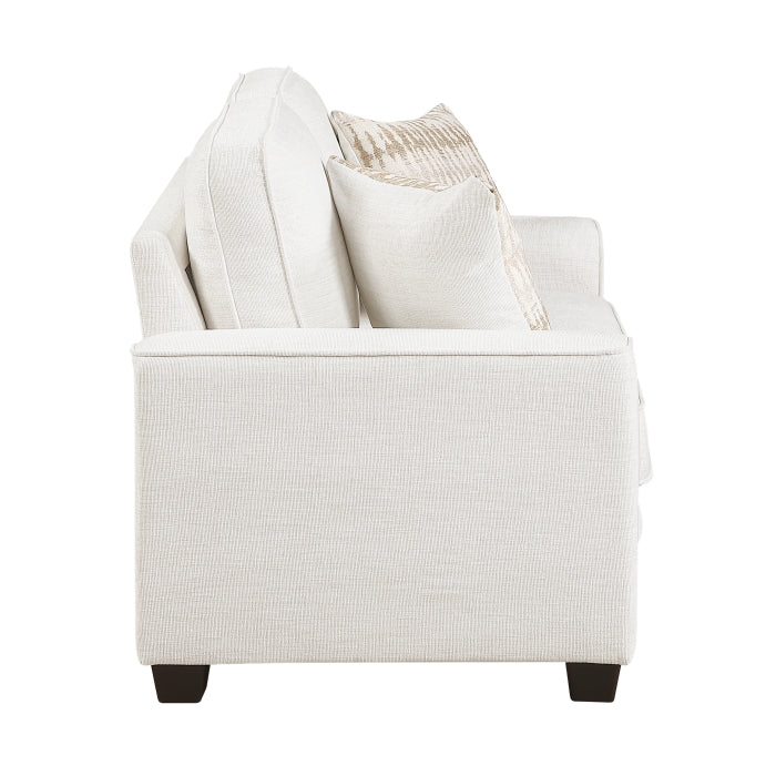 Zander White Loveseat - Ornate Home