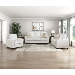 Zander White Loveseat - Ornate Home