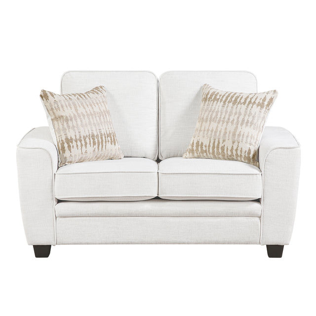 Zander White Loveseat - Ornate Home