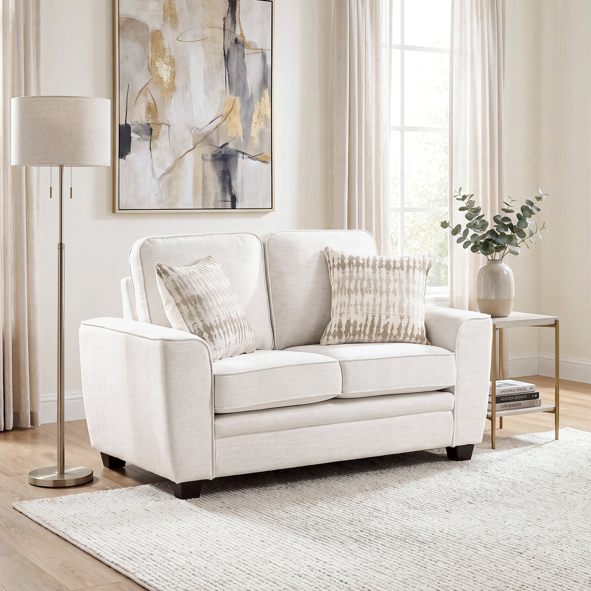 Zander White Loveseat - Ornate Home