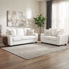 Zander White Loveseat - Ornate Home