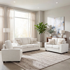 Zander White Loveseat - Ornate Home