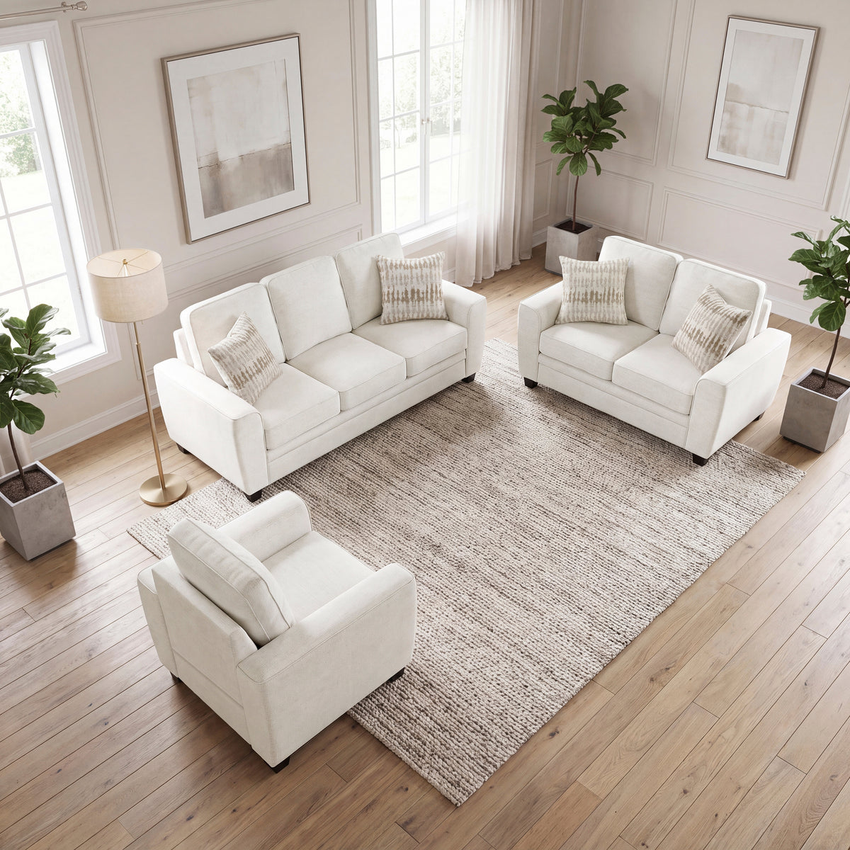 Zander White Sofa - Ornate Home