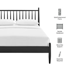Zane Black Full Size Spindle Bed Frame - Ornate Home
