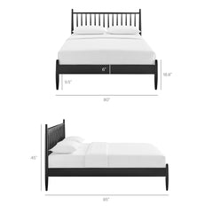 Zane Black King Size Spindle Bed - Ornate Home