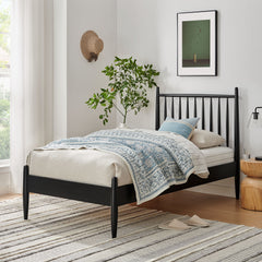 Zane Black Twin Size Spindle Bed Frame - Ornate Home