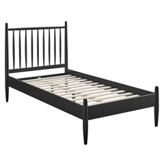 Zane Black Twin Size Spindle Bed Frame - Ornate Home