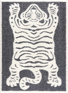 Zane Charcoal Tibetan Tiger Plush Rug - Ornate Home