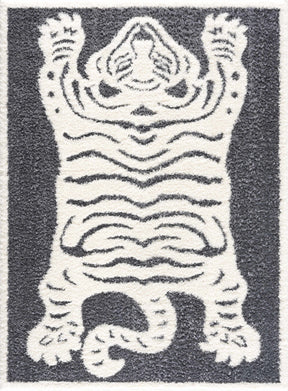 Zane Charcoal Tibetan Tiger Plush Rug - Ornate Home