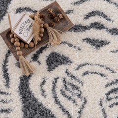 Zane Charcoal Tibetan Tiger Plush Rug - Ornate Home