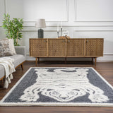 Zane Charcoal Tibetan Tiger Plush Rug - Ornate Home
