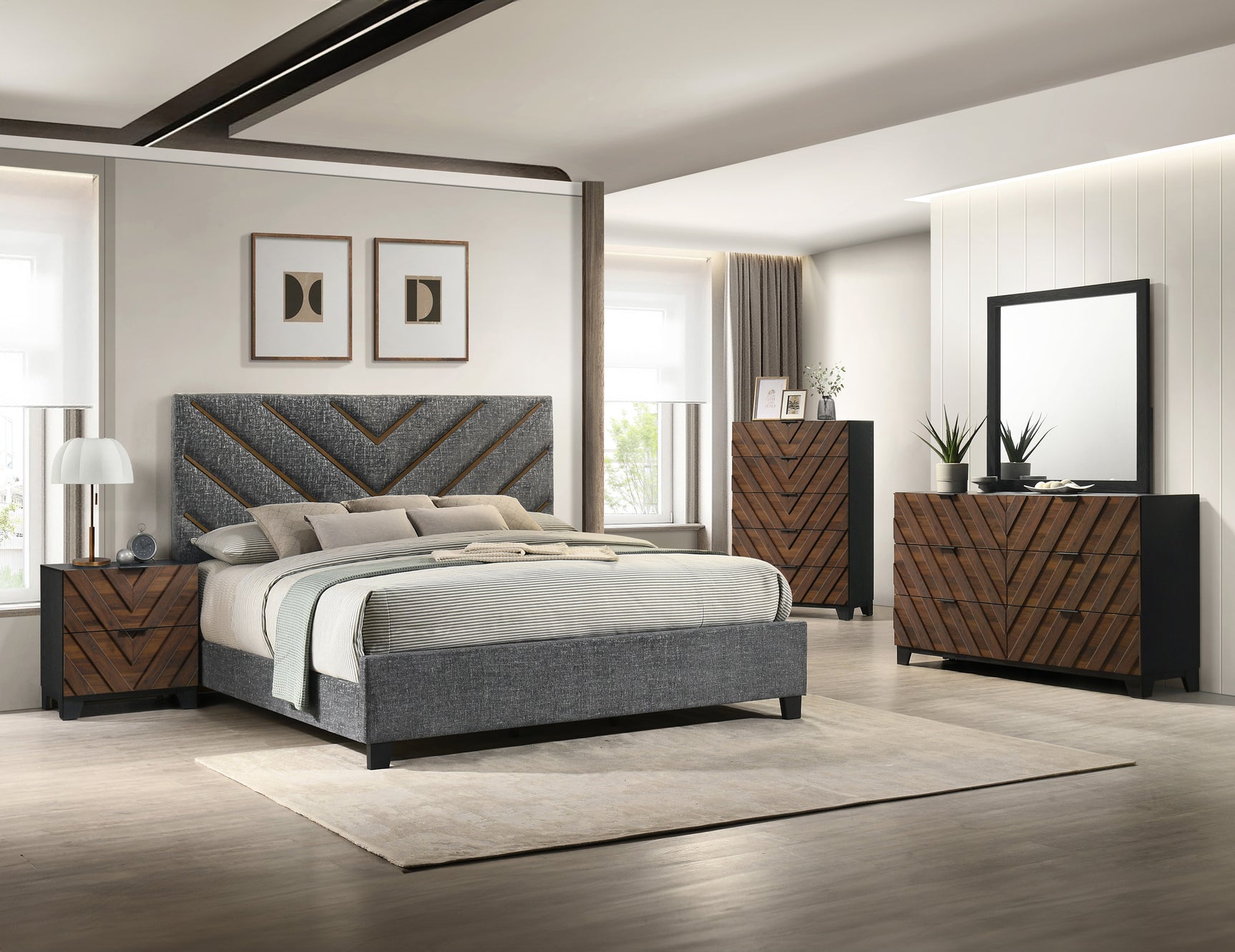 Zane Gray/Brown Queen Bed - Ornate Home
