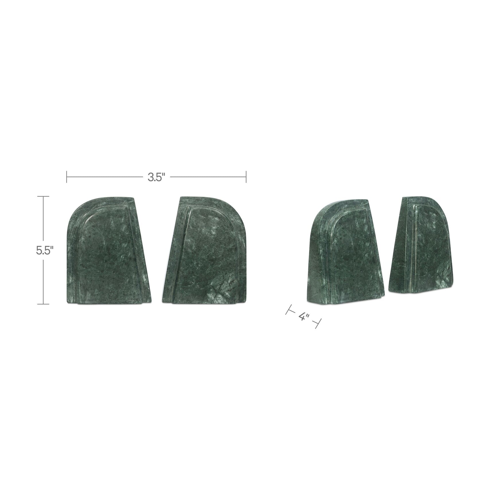 Zane Green Marble Bookends (Set of 2) - Ornate Home