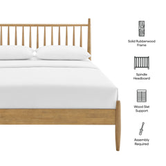Zane Light Oak King Size Spindle Bed - Ornate Home