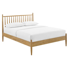 Zane Light Oak Queen Size Spindle Bed - Ornate Home
